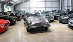 aston martin cars stored in secured car showroom