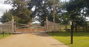 automated double gates installed at the main site entrance