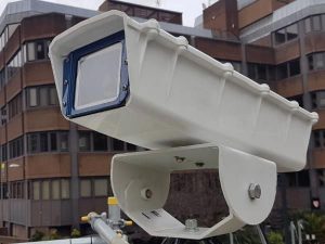 time lapse camera installation on scaffolding structure