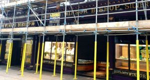 jewellery shop secured by scaffold cctv alarm