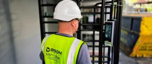 Facial recognition turnstile installed at a London construction site